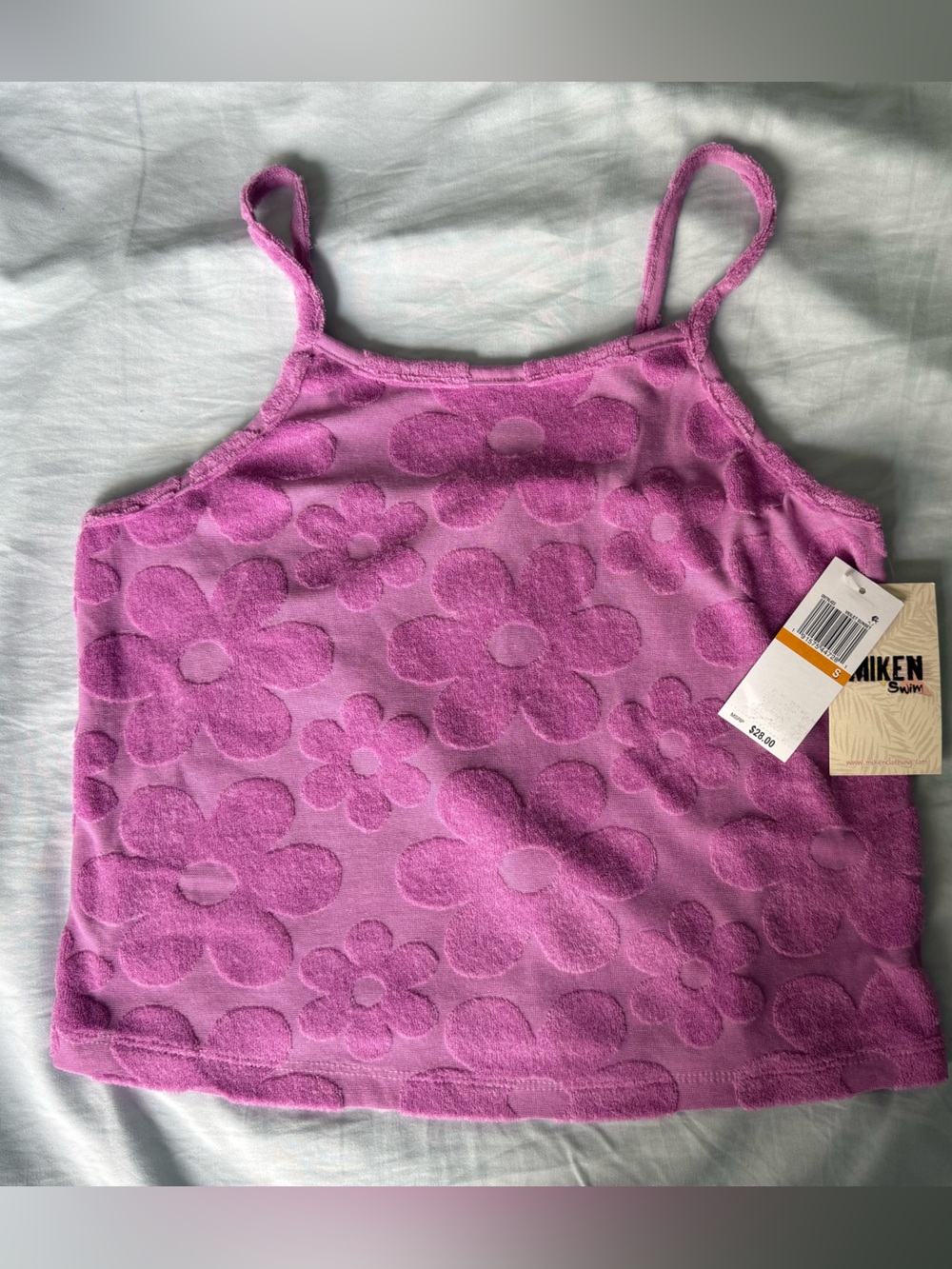 Women’s Pink Floral Terry Tank Top